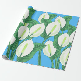 Der weiße Frieden liegt auf hellblauem Hintergrund Geschenkpapier