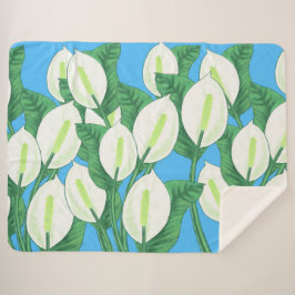 Der weiße Frieden liegt auf hellblauem Hintergrund Sherpadecke