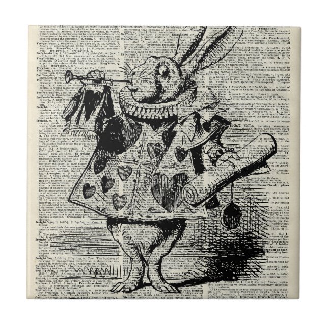 Der weiße Kaninchen Fliese (Vorderseite)