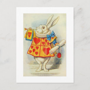 (Der weiße Kaninchen, Illustration aus 'Alice im W Postkarte