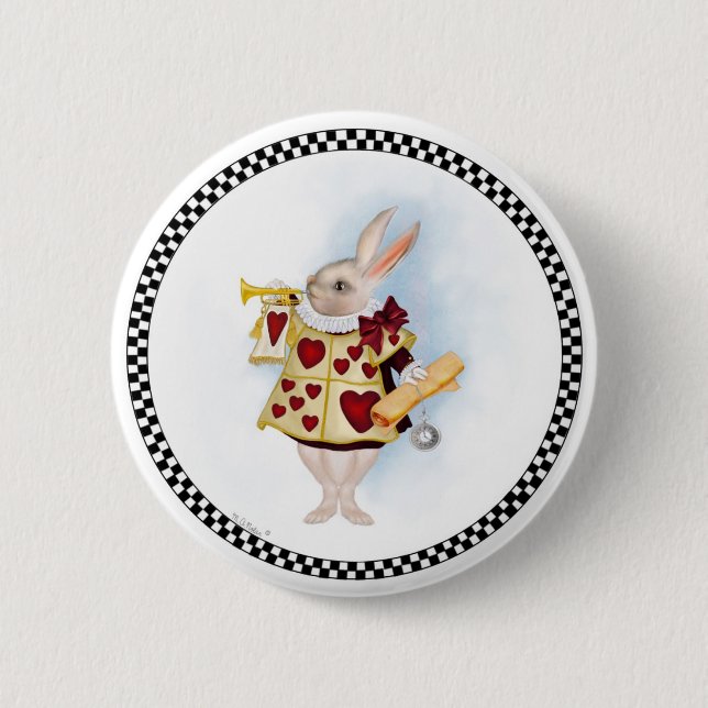 Der weiße Kaninchen-Knopf Button (Vorderseite)