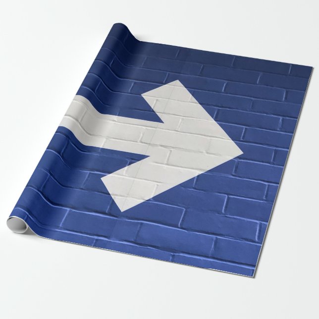 Der weiße Pfeil an der Backsteinwand Geschenkpapier (Ungerollt)