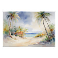 Der weiße Sand des tropischen Strandes, die Palmen