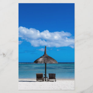 Der weiße Sandstrand von Flic en Flac Mauritius li Briefpapier