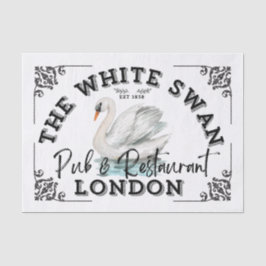 Der weiße Schwan - das Zeichen des Pubs Seidenpapier