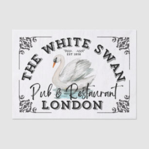 Der weiße Schwan - das Zeichen des Pubs Seidenpapier