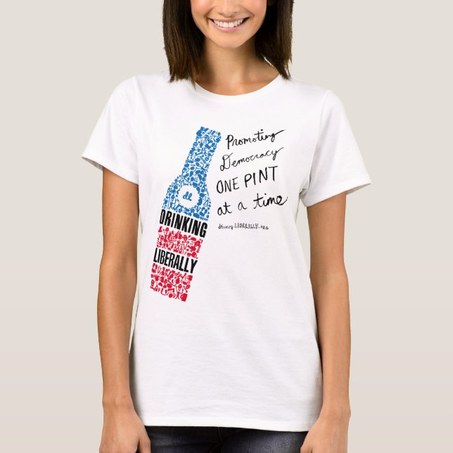 Der weiße T - Shirt der Liveflaschen-Frauen (Vorderseite)