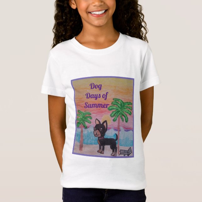 Der weiße T - Shirt des niedlichen Mädchens mit (Vorderseite)