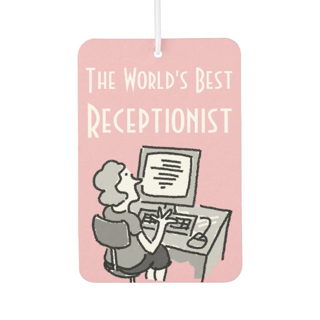 Der weltbeste Bürorezeptionist Autolufterfrischer (Vorderseite)
