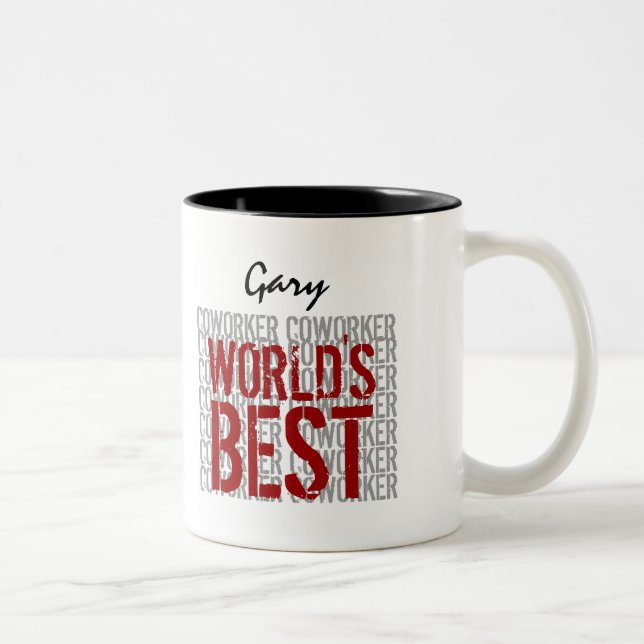 Der weltbeste COWORKER-Individuelle Name B28 Zweifarbige Tasse (Rechts)