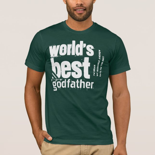 Der weltbeste Godvater Grunge Text Individuelle Na T-Shirt (Vorderseite)