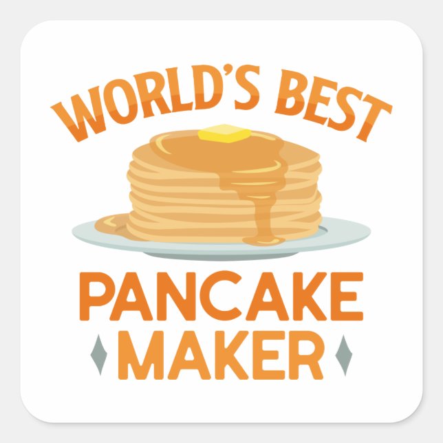 Der weltbeste Pancakes Maker Quadratischer Aufkleber (Vorderseite)