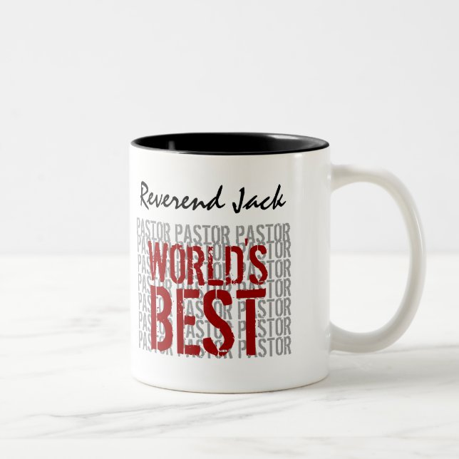Der weltbeste PASTOR-Individuelle Name B29H Zweifarbige Tasse (Rechts)