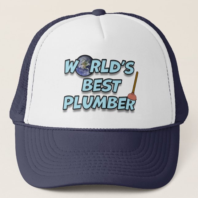 Der weltbeste Plumber Trucker Hat Truckerkappe (Vorderseite)