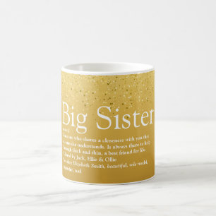 Der weltbeste Sister Definition Gold Glitzer Kaffeetasse
