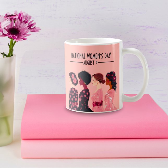 Der Weltfrauentag der Frauen rosa Blüte Kaffeetasse (Von Creator hochgeladen)