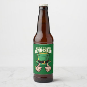 Der weltgrößte Leprechaun Funny Irish Spaß Bierflaschenetikett