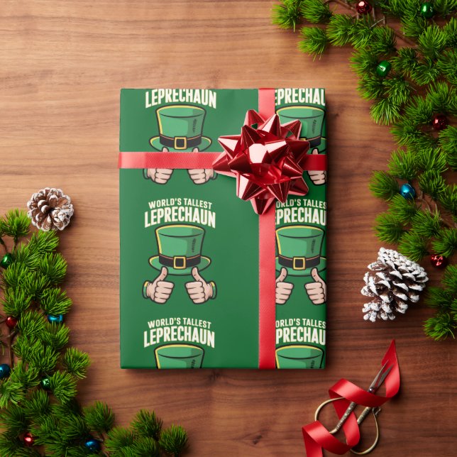 Der weltgrößte Leprechaun Funny Irish Spaß Geschenkpapier (Feiertagsgeschenk)
