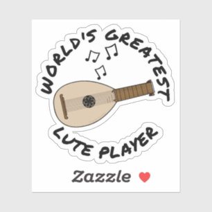 Der weltgrößte Lute-Player-Leutnist Funny Aufkleber