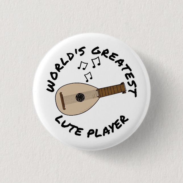 Der weltgrößte Lute-Player-Leutnist Funny Button (Vorderseite)