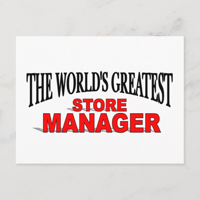 Der weltgrößte Manager im Geschäft Postkarte (Vorderseite)