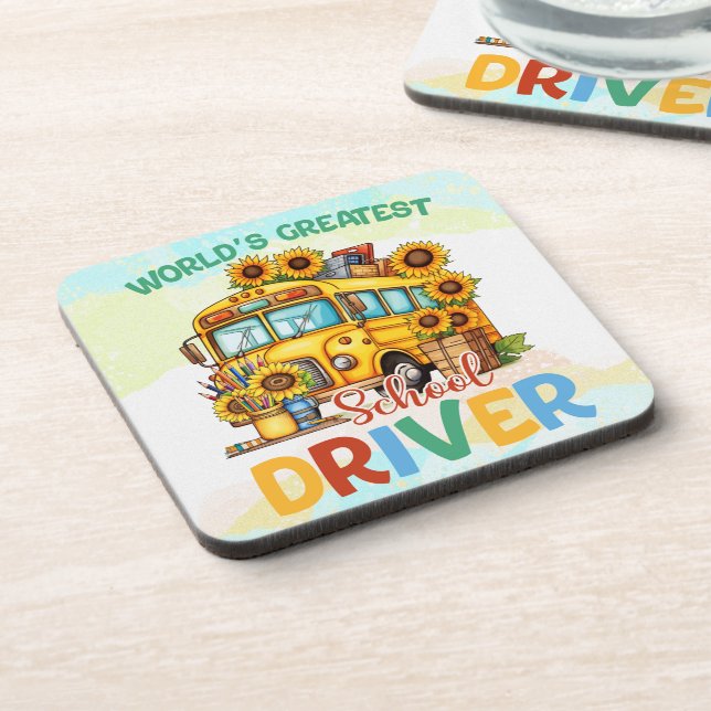 Der weltgrößte Schulbusfahrer Getränkeuntersetzer (Linke Seite)