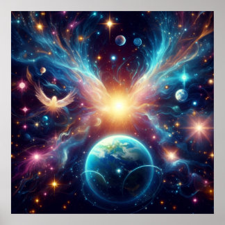Der Weltraum an einer lebendig detaillierten 24x24 Poster