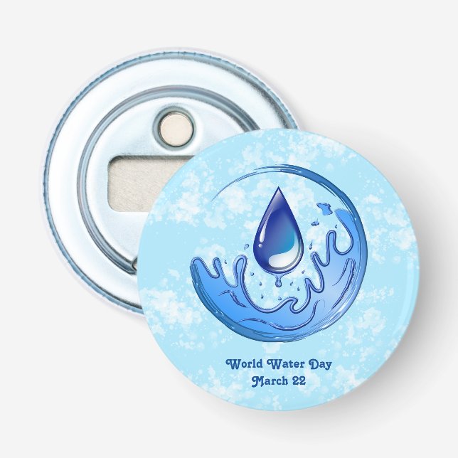 Der Weltwassertag Rette Wasser Rett Erde Flaschenöffner (Vorderseite)