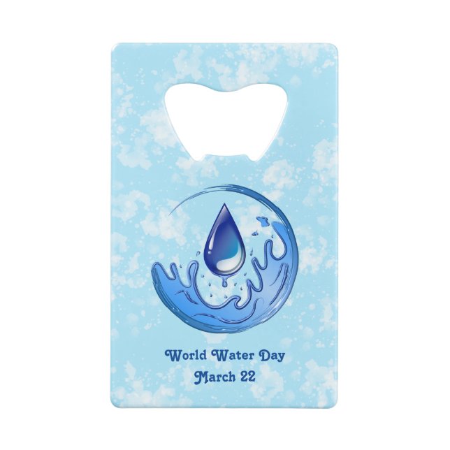 Der Weltwassertag Rette Wasser Rett Erde Geldbeutel Flaschenöffner (Rückseite)