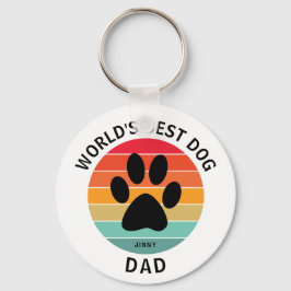 Der weltweit beste Dog-Vater-Druck Retro-Sonnenunt Schlüsselanhänger