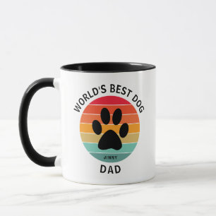 Der weltweit beste Dog-Vater-Druck Retro-Sonnenunt Tasse