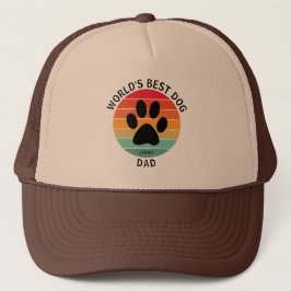 Der weltweit beste Dog-Vater-Druck Retro-Sonnenunt Truckerkappe