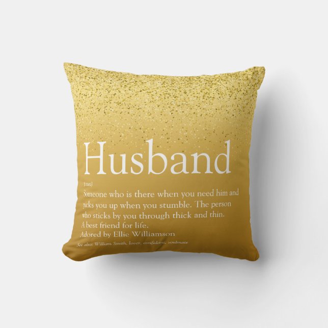 Der weltweit beste Husband-Definition-Gold-Glitzer Kissen (Vorderseite)