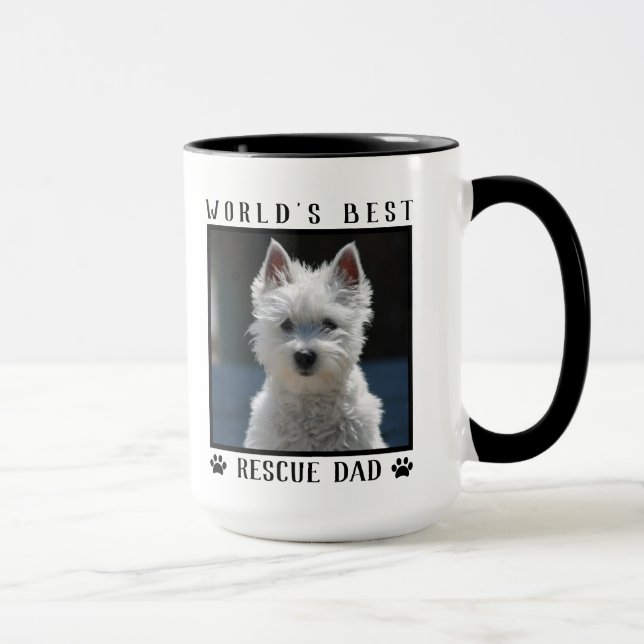 Der weltweit beste Rescue-Vater Drucke Foto Frame Tasse (Rechts)