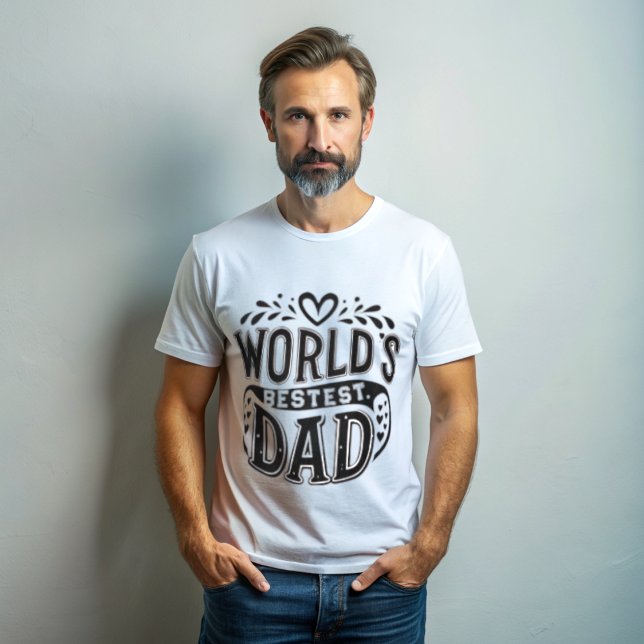 Der weltweit beste Vater herzensierte Typografie-T T-Shirt (Von Creator hochgeladen)