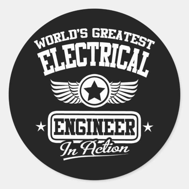 Der weltweit größte Elektroingenieur in Aktion Runder Aufkleber (Vorderseite)