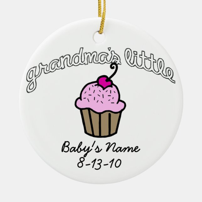 Der wenige kleine Kuchen der Großmutter - Rosa - Keramik Ornament (Vorne)