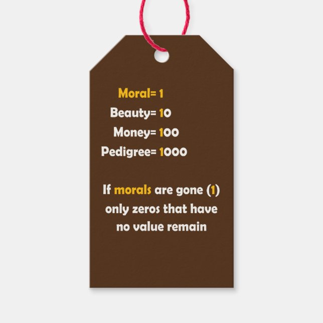 Der Wert der Moral im Leben Geschenkanhänger (Vorderseite)