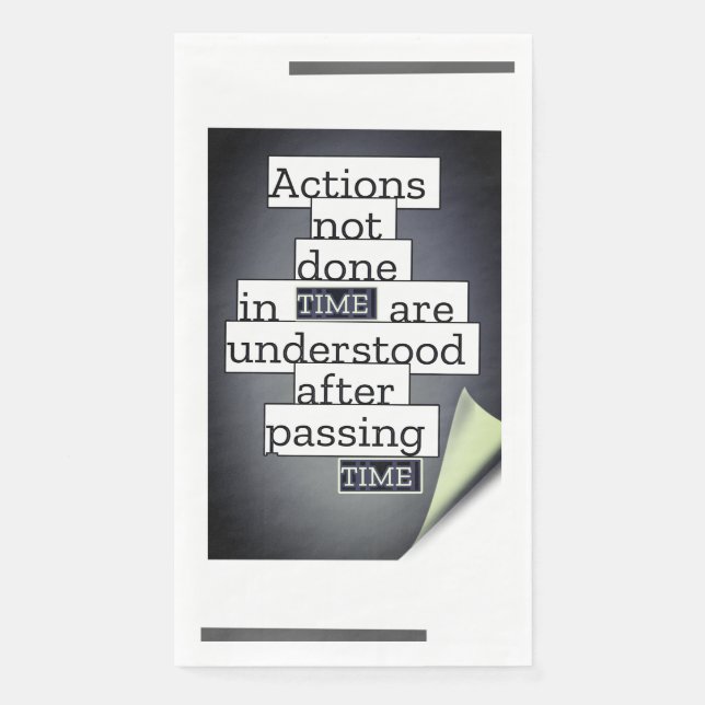 Der Wert der Zeit Serviette (Vorderseite)