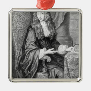 Der werte Robert Boyle graviert von B. Baron Silbernes Ornament