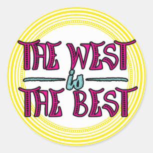 Der Westen ist das Beste Runder Aufkleber
