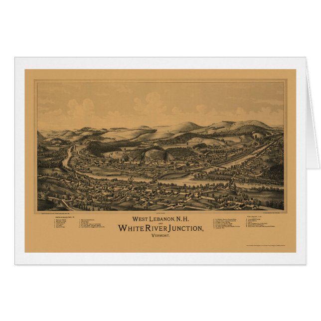 Der Westlibanon, panoramische Karte NH - 1889 (Vorderseite (Horizontal))