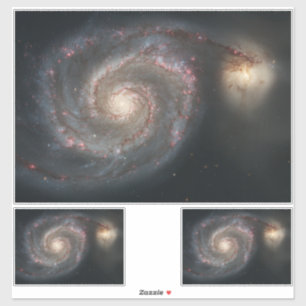 Der Whirlpool Galaxy M51 & Companion im Weltraum Aufkleber