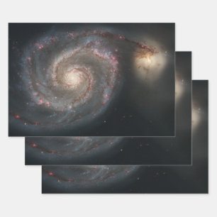 Der Whirlpool Galaxy M51 & Companion im Weltraum Geschenkpapier Set