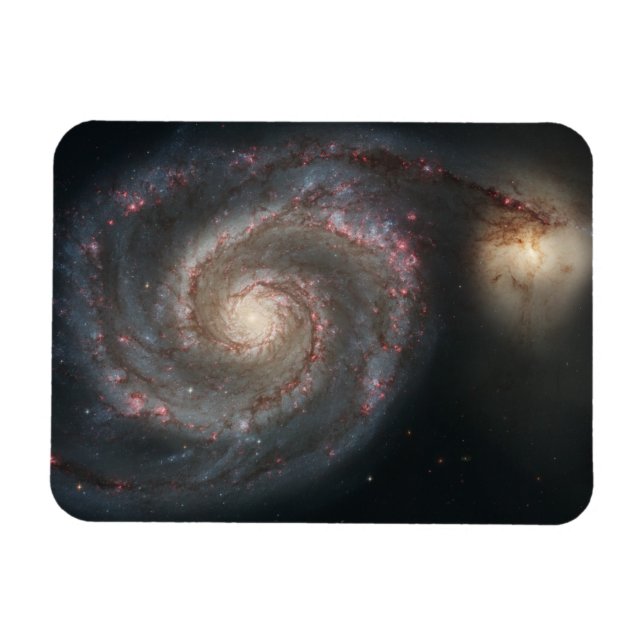Der Whirlpool Galaxy M51 & Companion im Weltraum Magnet (Horizontal)