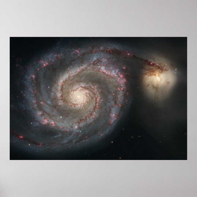 Der Whirlpool Galaxy M51 & Companion im Weltraum Poster (Vorne)