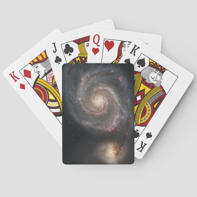 Der Whirlpool Galaxy M51 & Companion im Weltraum Spielkarten (Rückseite)