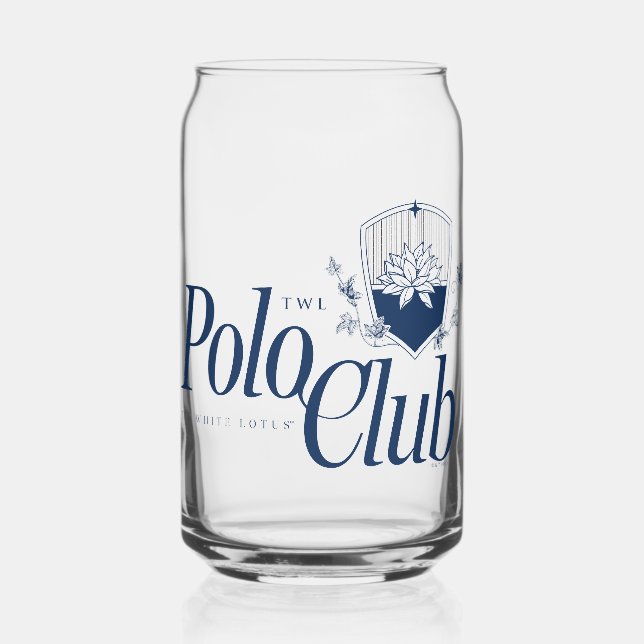 Der White Lotus Polo Club Dosenglas (Vorderseite)