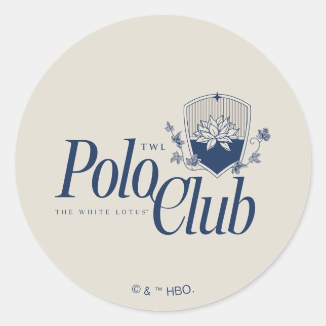 Der White Lotus Polo Club Runder Aufkleber (Vorderseite)