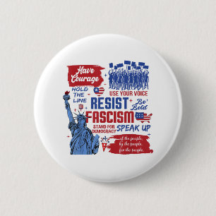 Der Widerstand des Faschismus liberaler Aktivist g Button